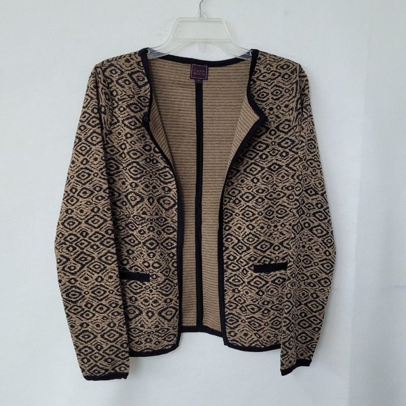 Colour Works Sweater Womens M Snap Closure Long Sleeve Diamond‎ Print Cardigan - Picture 11 of 12